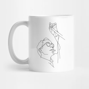 Jean-Luc Godard minimal line drawing Mug